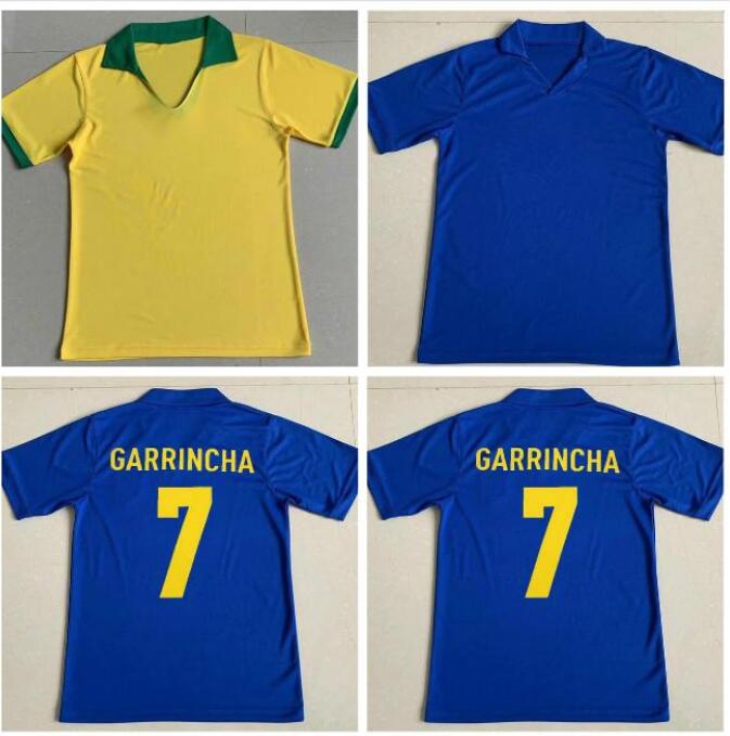 1957 Brasil retro soccer jerseys #7 GARRINCHA Vintage Classic football shirts home away yellow blue top quality short sleeve, White
1957 Brasil retro soccer jerseys #7 GARRINCHA Vintage Classic football shirts home away yellow blue top quality short sleeve, White