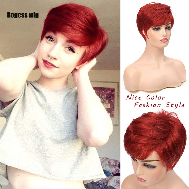 Short Blonde Wigs for Women Layered Synthetic Heat Resistant Pixie Wig for Party Cosplay Use