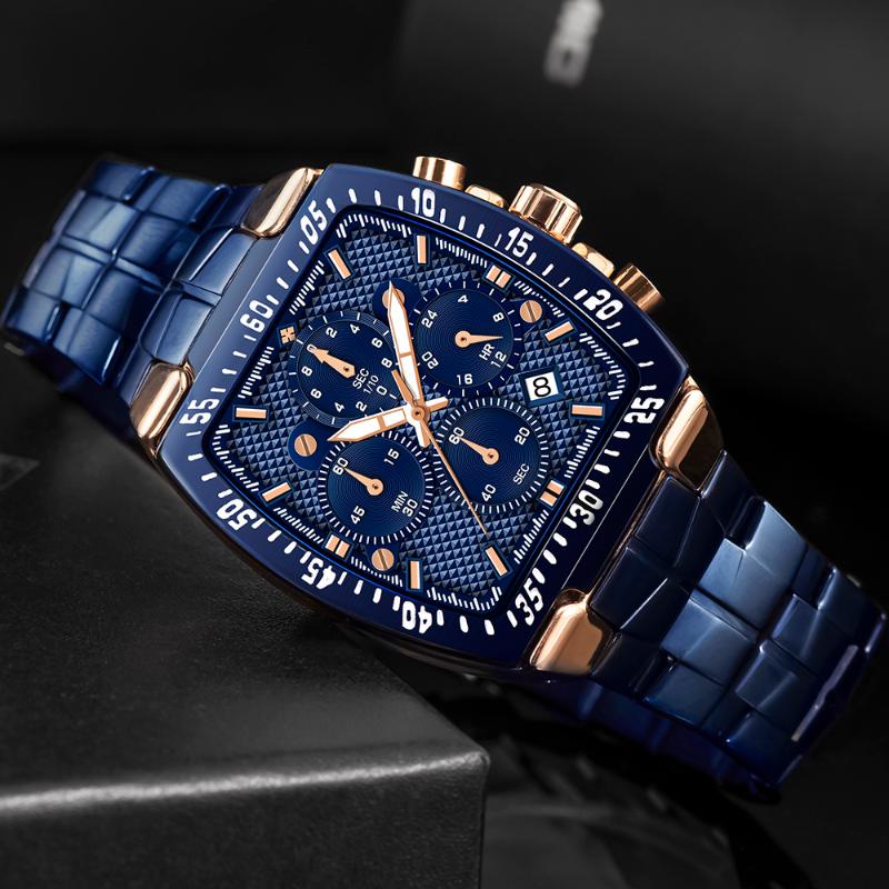 Wristwatches WWOOR Men Chronograph Top Sport Watches For Fashion Square Stainless Steel Waterproof Quartz Watch Reloj Hombre, Silver black 8868
Wristwatches WWOOR Men Chronograph Top Sport Watches For Fashion Square Stainless Steel Waterproof Quartz Watch Reloj Hombre, Silver black 8868