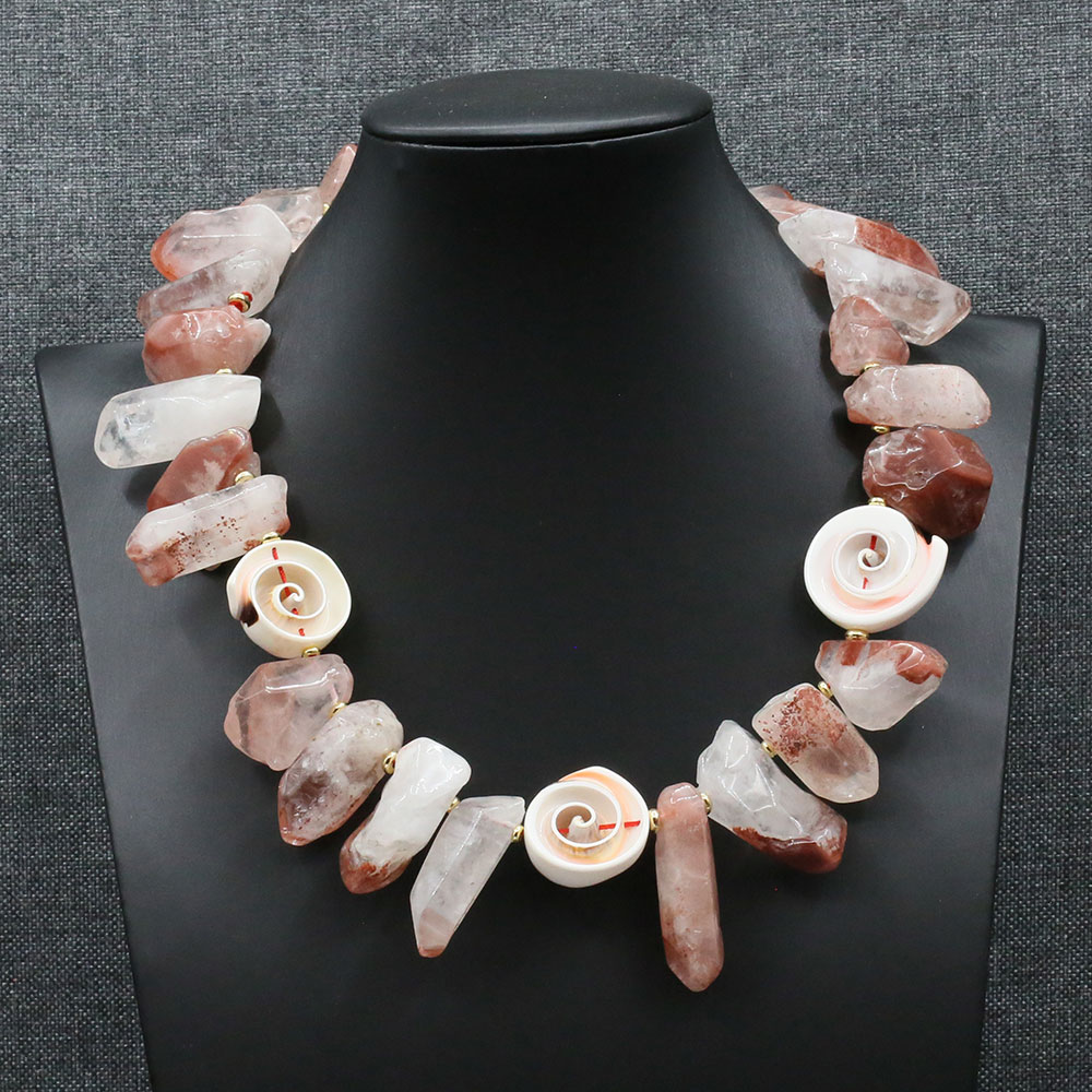 Natural Red Flower Crystal Strawberry Quartz Top-drill Freedom Smooth Conch Shell Nugget Necklace Handmade For Lady
Natural Red Flower Crystal Strawberry Quartz Top-drill Freedom Smooth Conch Shell Nugget Necklace Handmade For Lady