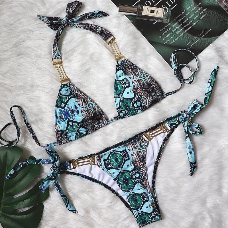 Women' Swimwear Sexy Snake Skin Bikini 2022 Swimsuit Brazilian Thong 2 Piece Set Women Sunmmer Beach Metal Decoration Biquini CC129Women, Style 1
Women' Swimwear Sexy Snake Skin Bikini 2022 Swimsuit Brazilian Thong 2 Piece Set Women Sunmmer Beach Metal Decoration Biquini CC129Women, Style 1