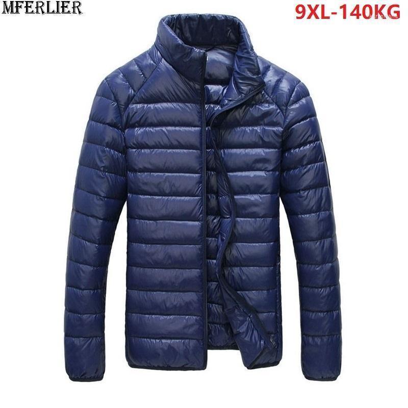 Men's Down & Parkas MFERLIER Autumn Plus Size Men 8XL Thin Long Sleeve Large Jackets 9XL Stand Collar Casual Duck Kare22, Black 
Men's Down & Parkas MFERLIER Autumn Plus Size Men 8XL Thin Long Sleeve Large Jackets 9XL Stand Collar Casual Duck Kare22, Black