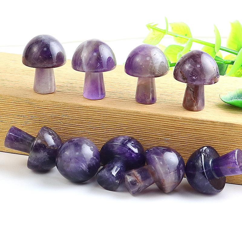 Natural Amethyst Purple Quartz Mushroom Shaped Crystal Polished Stone Gift Decor Natural Stones and Minerals