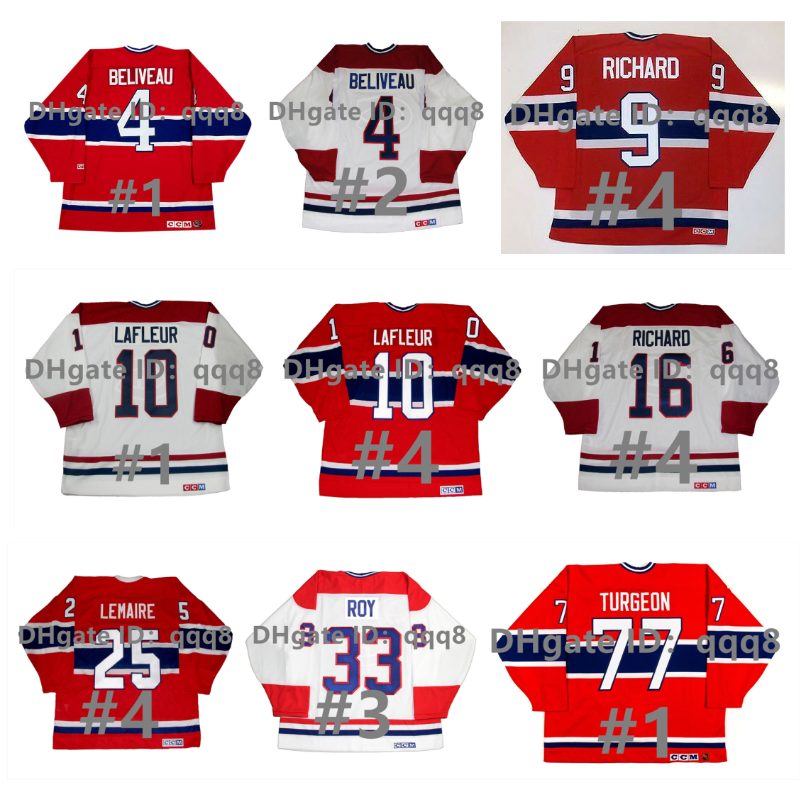 Vintage CCM CANADIENS Hockey Jerseys Guy Lafleur KEN DRYDEN Patrick Roy KIRK MULLER YVAN COURNOYER DOUG HARVEY JEAN BELIVEAU Maurice Richard ROBINSON Size S-4XL, As pic
Vintage CCM CANADIENS Hockey Jerseys Guy Lafleur KEN DRYDEN Patrick Roy KIRK MULLER YVAN COURNOYER DOUG HARVEY JEAN BELIVEAU Maurice Richard ROBINSON Size S-4XL, As pic
