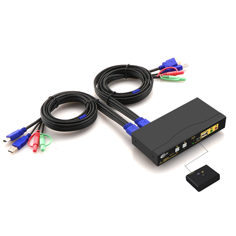CKLau 4Kx2K@60Hz 2 Port KVM HDMI Switch with Audio and Cable