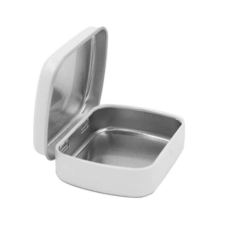 60*47*15mm small black white mini rectangular hinged lid metal tins tin box case hinge