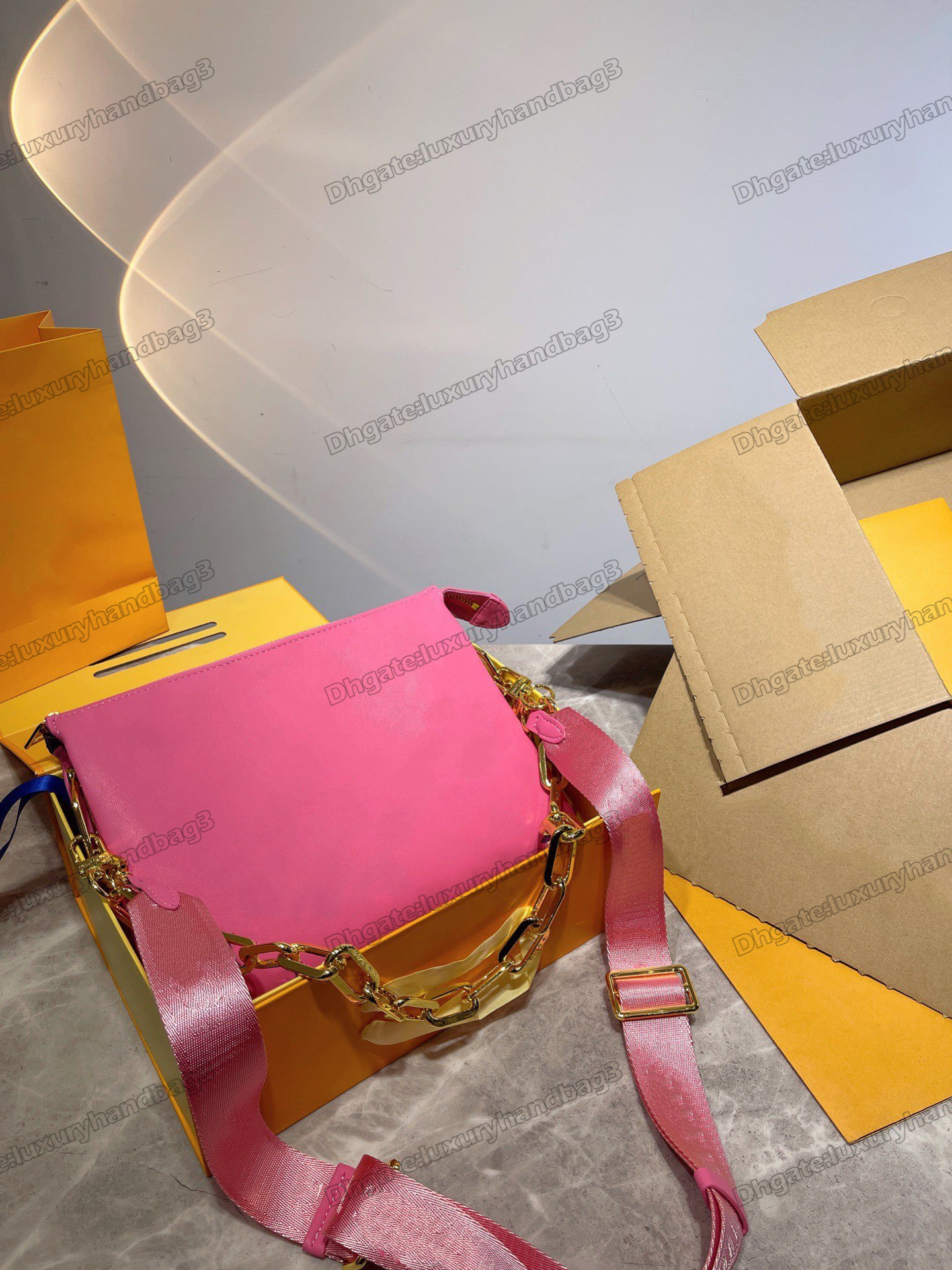 Fashioned Coussin PM Handbag Chunky Chain Bag Pink/Purple Monograms Embossed Puffy Leather Bright Colorway Cross-Body Shoulder Bags, Color 1#
Fashioned Coussin PM Handbag Chunky Chain Bag Pink/Purple Monograms Embossed Puffy Leather Bright Colorway Cross-Body Shoulder Bags, Color 1#