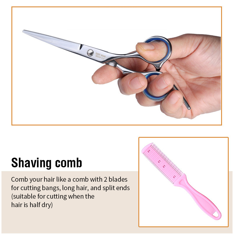 Professional Hairdressing Scissors Kit Cutting Barber Salon dresser Tool Tail comb Cape Cutter Comb Set 220317