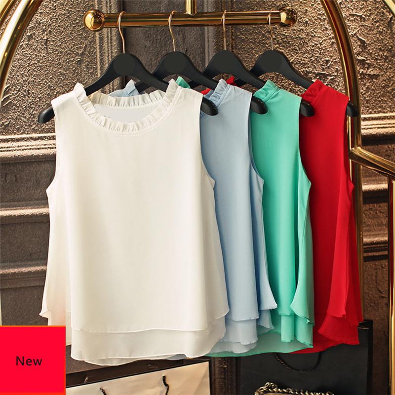 Women's Blouses & Shirts Women Summer Wrinkle Chiffon Shirt Lady Tops Beach Holiday Sleeveless XZ809, White
Women's Blouses & Shirts Women Summer Wrinkle Chiffon Shirt Lady Tops Beach Holiday Sleeveless XZ809, White