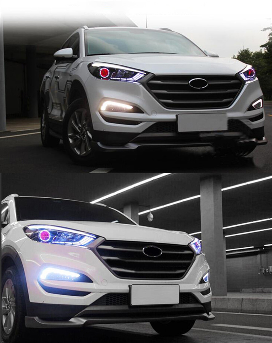 LED Head Light Parts For Hyundai Tucson Front Headlights Replacement 20 15-2 018 Turn Signal Daytime Running Lights