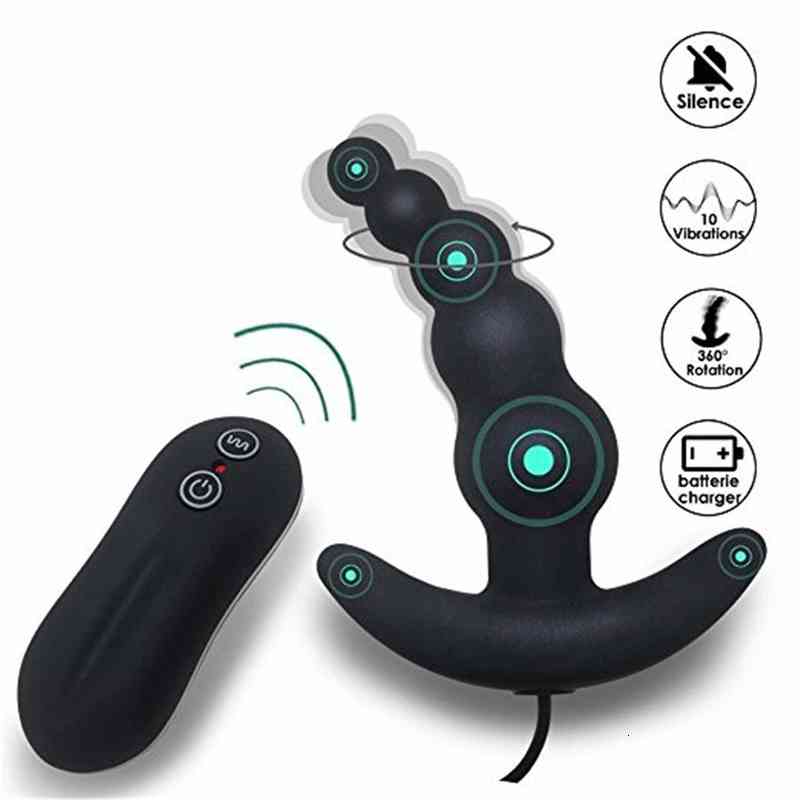 Massager Vibrator Sexy Toys 10 Frequency Vibrating Prostate Anal Plug Beads Butt Sex Waterproof Powerful Wired for Men Couples