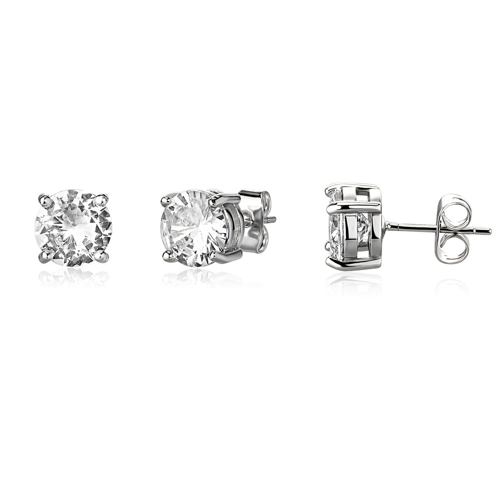 8mm Hip Hop Stud Earrings Silver Gold Plated CZ earring mens womens earing ear ring Women Men designer earings luxury Jewelry Epac