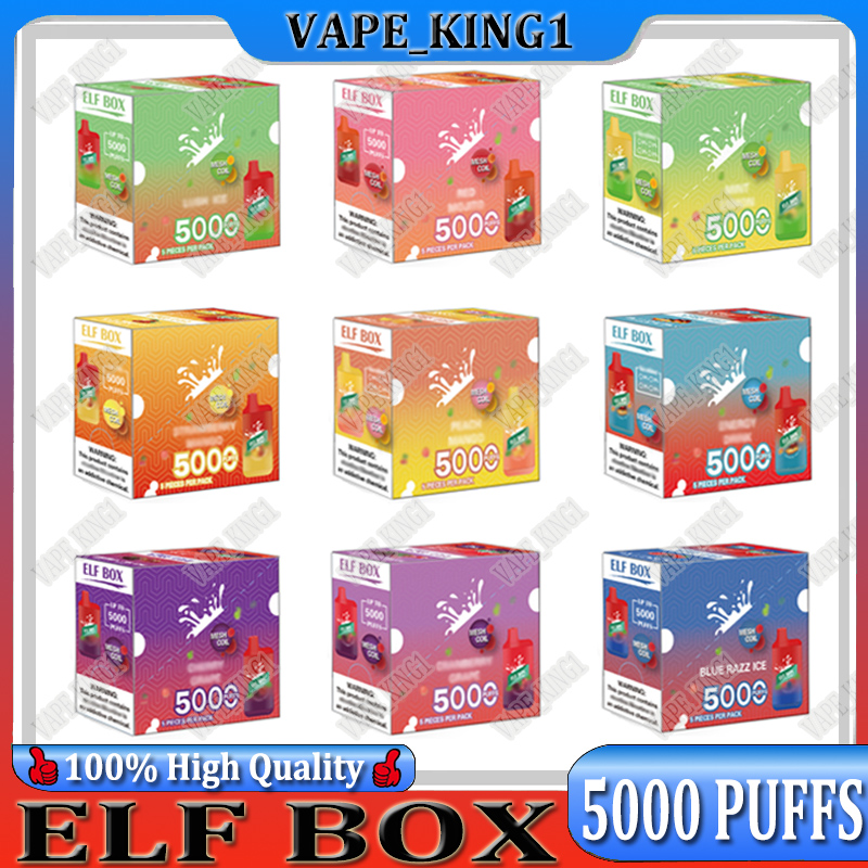 Original ELF BOX 5000 Puffs Mesh Disposable Vape E cigarette 12ml Pre-filled Pods Device 10 colors Rechargeable Battery VS ELF BAR 5000
Original ELF BOX 5000 Puffs Mesh Disposable Vape E cigarette 12ml Pre-filled Pods Device 10 colors Rechargeable Battery VS ELF BAR 5000