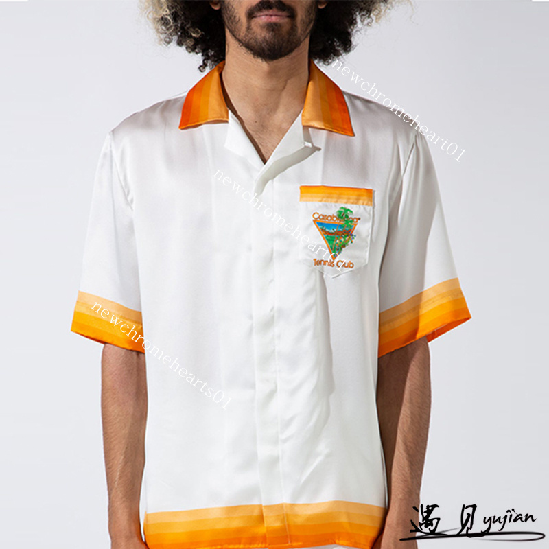 Casablanca 22ss White Orange Cactus Tennis Court Print Casual Hawaiian Men' and Women' Short Sleeve Shirt Summer Button Up Casablanc Shirts
Casablanca 22ss White Orange Cactus Tennis Court Print Casual Hawaiian Men' and Women' Short Sleeve Shirt Summer Button Up Casablanc Shirts