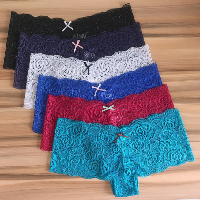 3 Pieces Ladies Lace Panties Sexy Underwear Women Boyshort Underpants Female Lingerie See Through Culotte Femme Intimates Pantys 220511