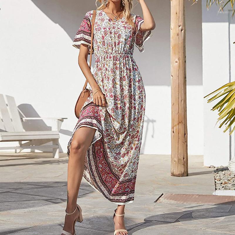 Casual Dresses Fashion Robe Longue Femme Dress Summer Women' V-neck Retro Printed Short Sleeve Loose Vestido Playa Mujer, Beige
Casual Dresses Fashion Robe Longue Femme Dress Summer Women' V-neck Retro Printed Short Sleeve Loose Vestido Playa Mujer, Beige