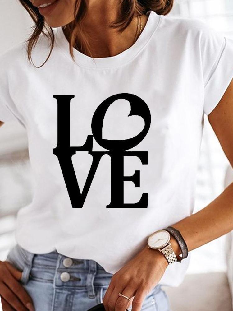 Clothes Ladies Summer T Clothing Print Fashion Casual Tshirts Letter 90s Trend Cute Short Sleeve Women Female Graphic Tee 220527