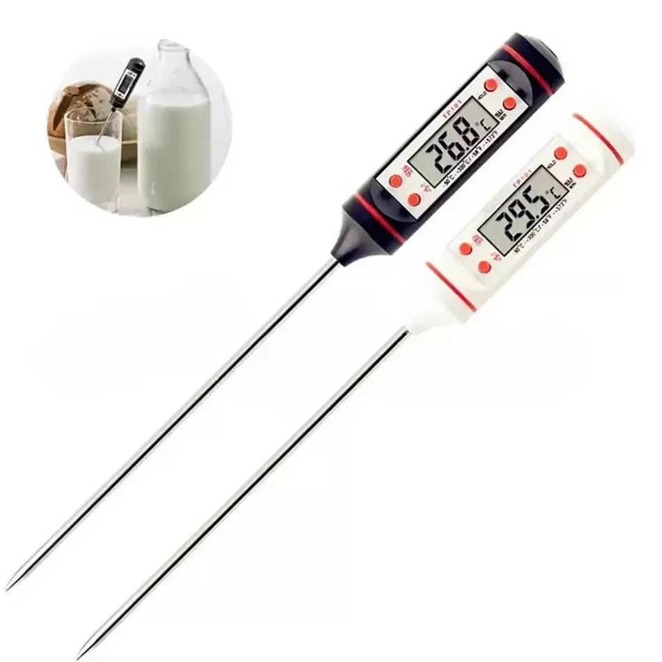 

Fast Stainless Steel BBQ Meat Thermometer Kitchen Digital Cooking Food Probe Hangable Electronic Barbecue Household Temperature Detector Tools
