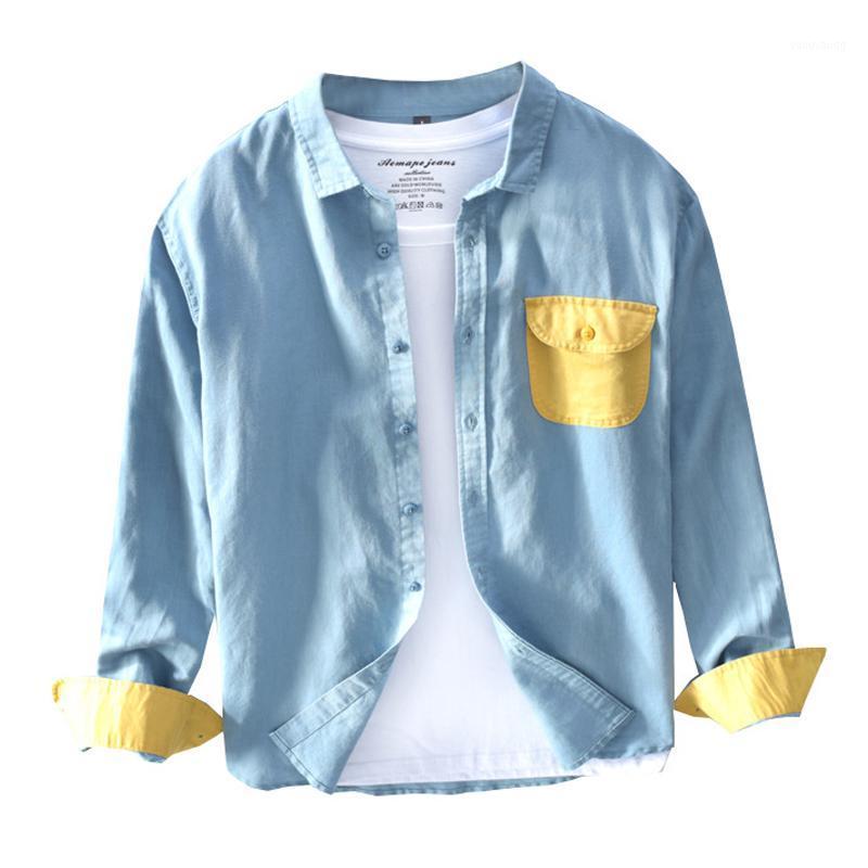 Men's Casual Shirts Cotton Linen Long Sleeve For Man Pocket Patchwork Tops Summer Male Turn-down Collar Breathable Clothing, Blue
Men's Casual Shirts Cotton Linen Long Sleeve For Man Pocket Patchwork Tops Summer Male Turn-down Collar Breathable Clothing, Blue