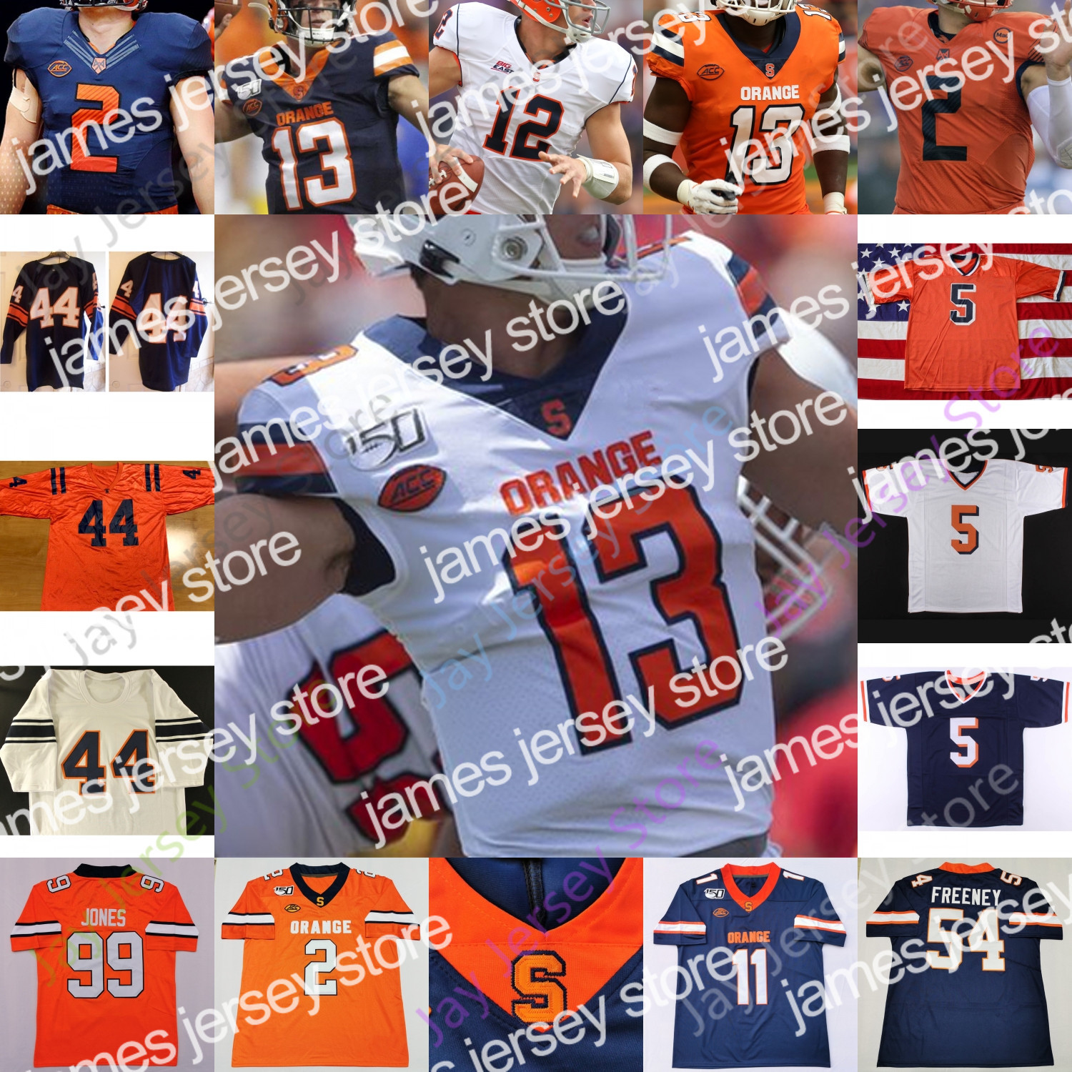 James Syracuse Orange Football Jersey NCAA College Sean Riley Lakiem Williams Eric Dungey Chandler Jones Dwight Freeney Marvin Harrison Art Monk
