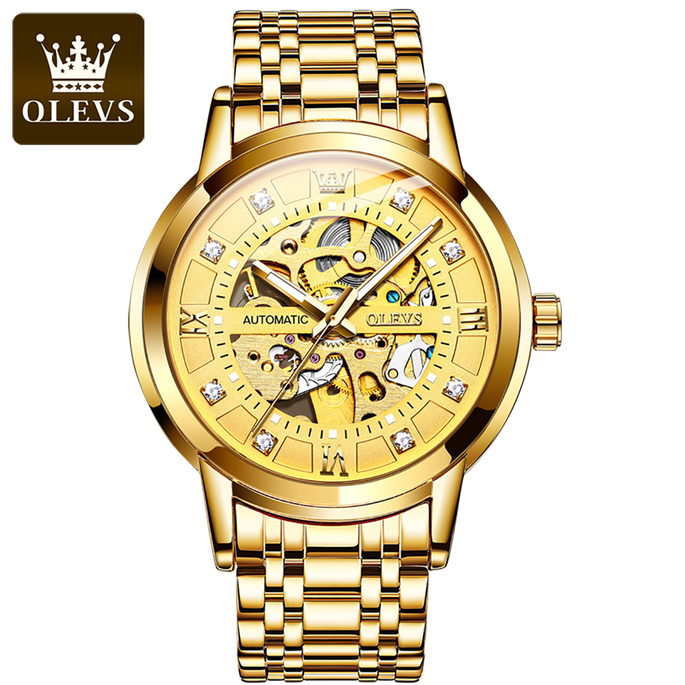 OLEVS Top Luxury Brand Skeleton Diamond Watch Fashion Trend Luminous Mechanical Men's Watch, Black
OLEVS Top Luxury Brand Skeleton Diamond Watch Fashion Trend Luminous Mechanical Men's Watch, Black