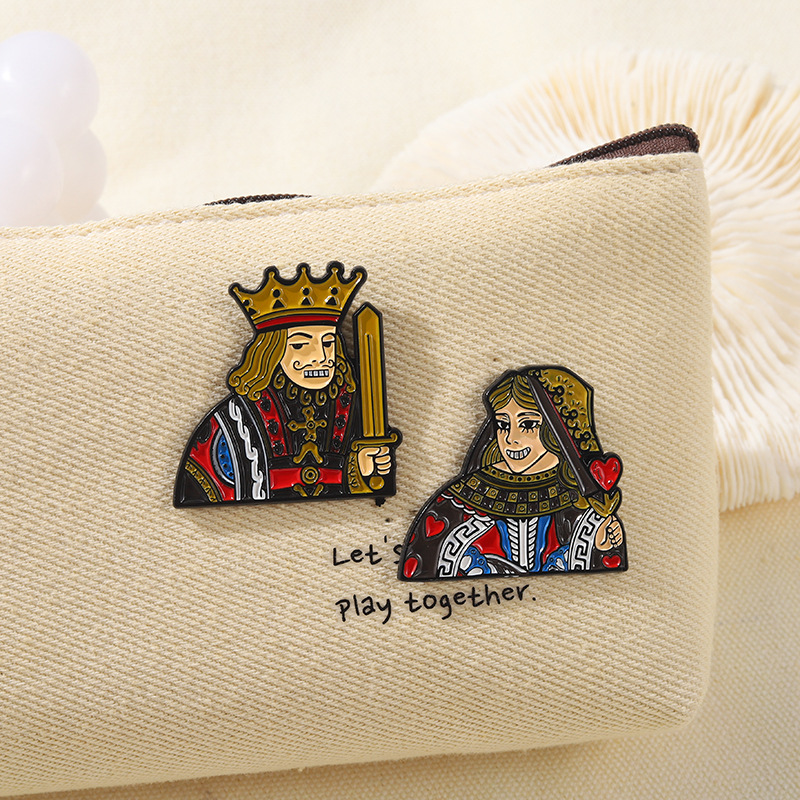 Cartoon Playing Cards King Queen Shaped Jeans Brooches Unisex Alloy Solitaire Card Paint Lapel Pins European Game Portrait Sweater Backpack Clothes Badges
Cartoon Playing Cards King Queen Shaped Jeans Brooches Unisex Alloy Solitaire Card Paint Lapel Pins European Game Portrait Sweater Backpack Clothes Badges