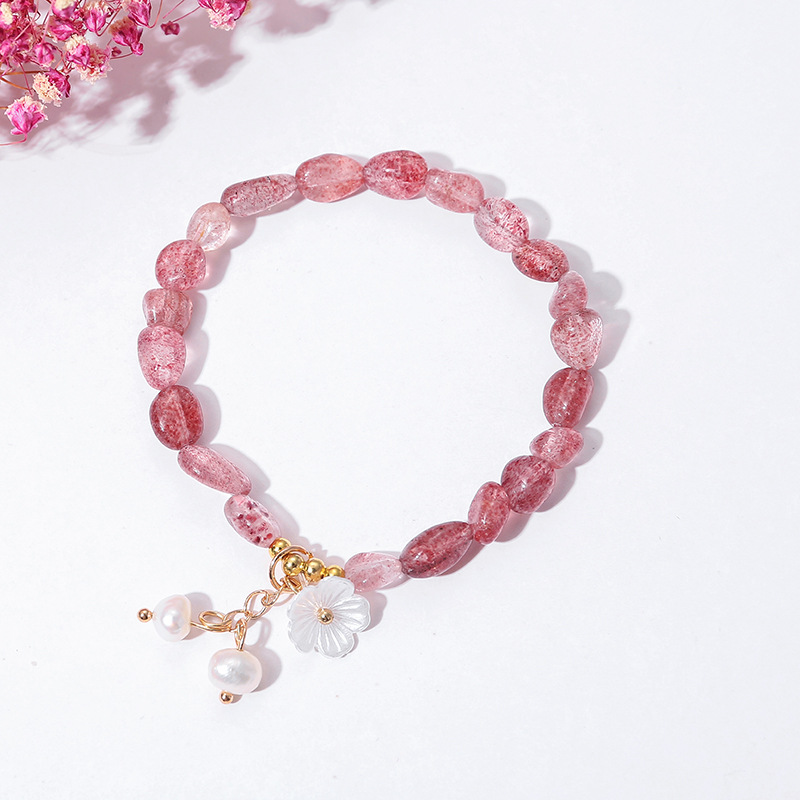 Korean Version Follow-up Strawberry Crystal Bracelet Single Ring Fashion Women's Gifts Morgan Stone Pearl Flower Jewelry Wholesale Factory Price Good Quality
Korean Version Follow-up Strawberry Crystal Bracelet Single Ring Fashion Women's Gifts Morgan Stone Pearl Flower Jewelry Wholesale Factory Price Good Quality