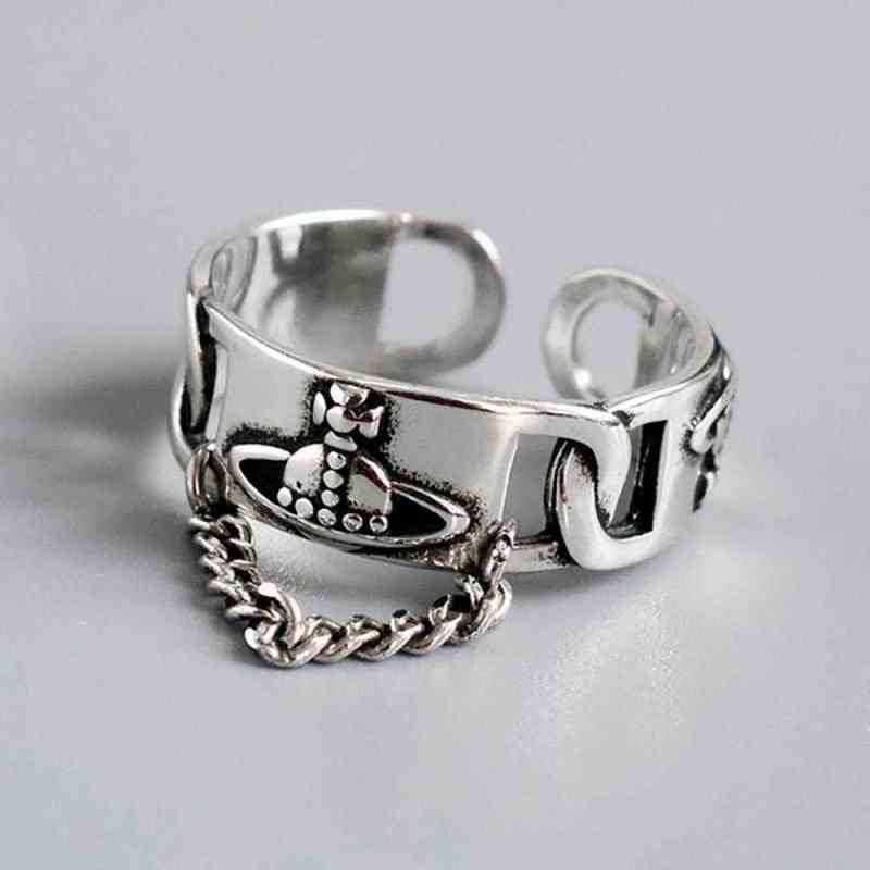 Retro Chain Ring Planet Rings Silver Color Braided Chain Locomotive Cool Girl Adjustable Opening Finger Ring
Retro Chain Ring Planet Rings Silver Color Braided Chain Locomotive Cool Girl Adjustable Opening Finger Ring