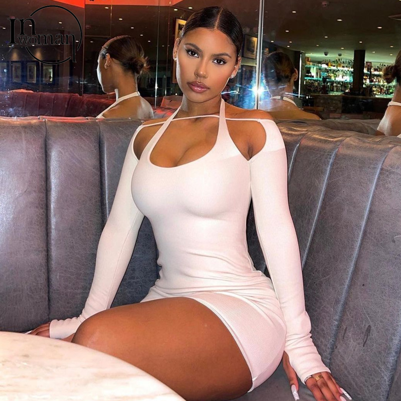 Inwoman Spring Halter White Short Bodycon Dress Ladies Hollow Out Black Sexy Club Outfits For Women Long Sleeve Party Mini 220721, Lavender
Inwoman Spring Halter White Short Bodycon Dress Ladies Hollow Out Black Sexy Club Outfits For Women Long Sleeve Party Mini 220721, Lavender