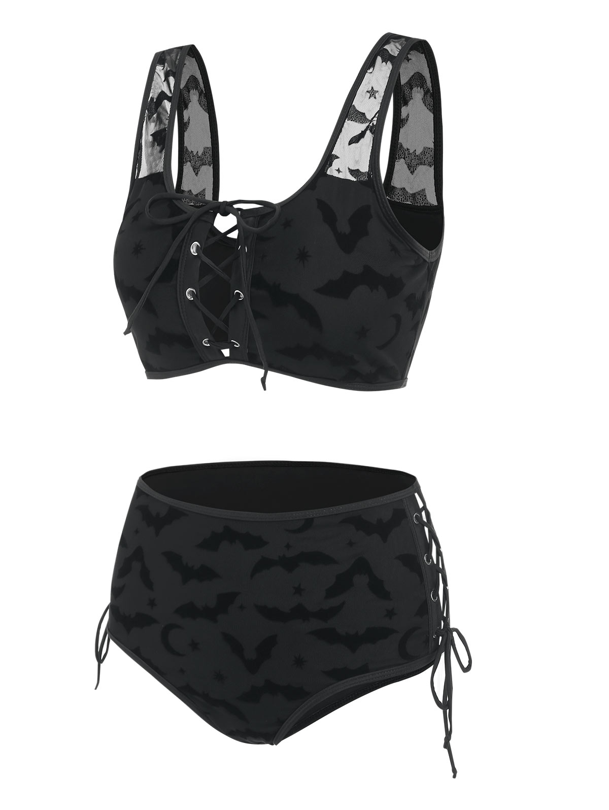 swimsuit Bat Crescent Mesh Lace-Up Padded Bikini Set Women Fashion Summer Tankini Swimsuit Two Pieces Bathing Suit Beachwear
swimsuit Bat Crescent Mesh Lace-Up Padded Bikini Set Women Fashion Summer Tankini Swimsuit Two Pieces Bathing Suit Beachwear