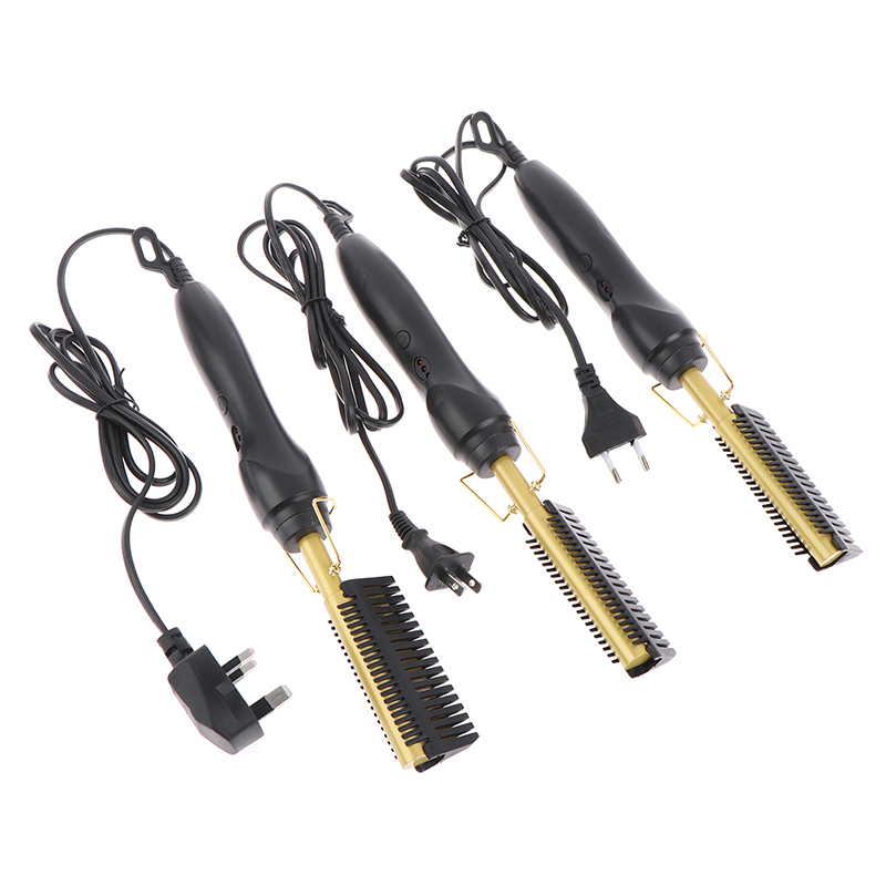 80W Comb Straightener Electric Hair Curler Wet Dry Use Flat Irons Heating For 220623