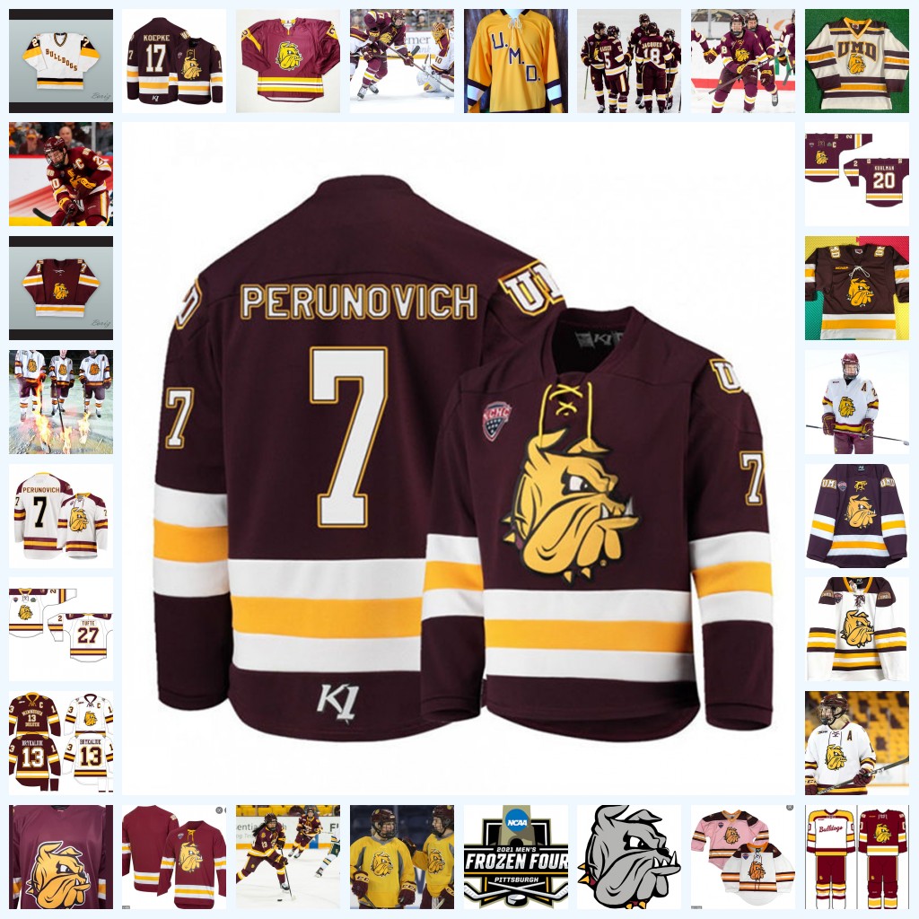 NCAA Custom UMD Minnesota Duluth Bulldogs Stitched Hockey Jersey 22 Junior Lessard 23 J. T. Brown 83 Karson Kuhlman 39 Parker Mackay 32 Hunter Shepard 19 Alex Iafallo, 10
NCAA Custom UMD Minnesota Duluth Bulldogs Stitched Hockey Jersey 22 Junior Lessard 23 J. T. Brown 83 Karson Kuhlman 39 Parker Mackay 32 Hunter Shepard 19 Alex Iafallo, 10