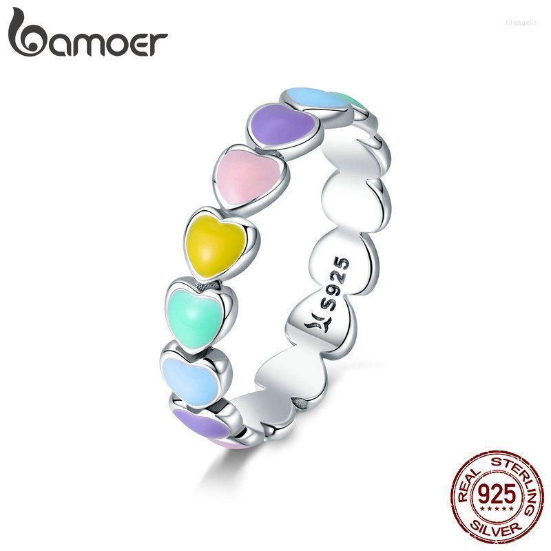Cluster Rings 925 Sterling Silver Rainbow Heart Finger Ring For Girl Women Stackable With Mini Hearts Trendy Party JewelryCluster Rita22
Cluster Rings 925 Sterling Silver Rainbow Heart Finger Ring For Girl Women Stackable With Mini Hearts Trendy Party JewelryCluster Rita22