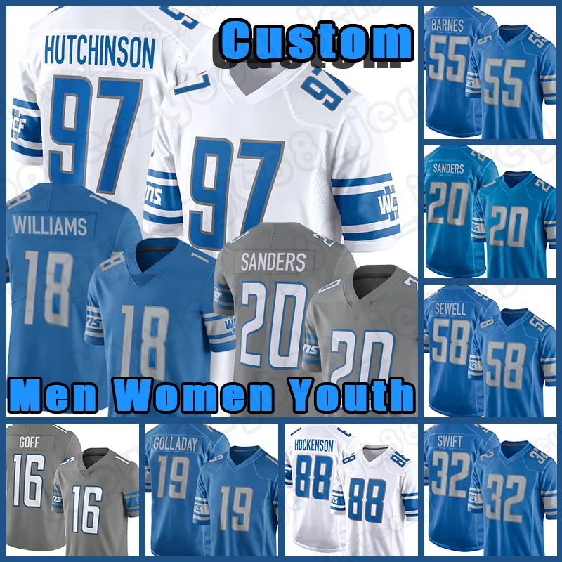 Aidan Hutchinson Jared Goff Football Jersey D'Andre Swift Jameson Williams T.J. Hockenson Barry Sanders Amon-Ra St. Brown Penei Sewell Fox, Custom women (xiongshi)
Aidan Hutchinson Jared Goff Football Jersey D'Andre Swift Jameson Williams T.J. Hockenson Barry Sanders Amon-Ra St. Brown Penei Sewell Fox, Custom women (xiongshi)