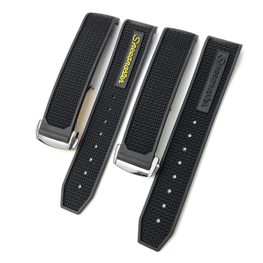 Watch Bands 20mm 21mm 22mm High Quality Rubber Silicone Watchband Fit for Omega Speedmaster watch Strap Stainless Steel Deployment