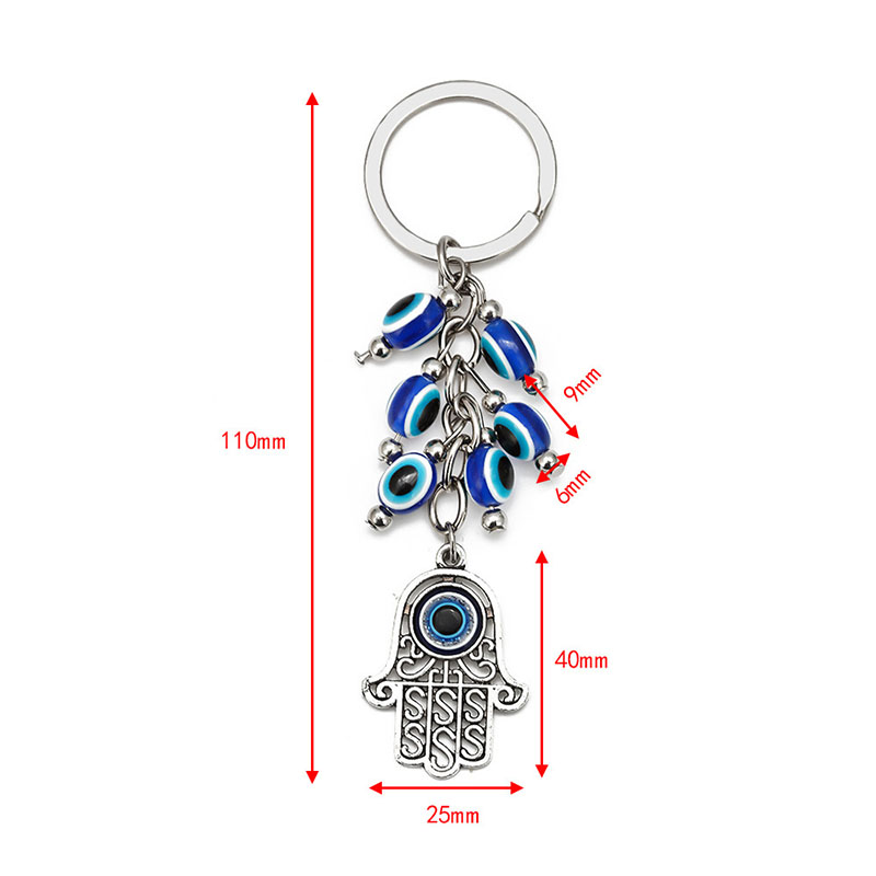 Handmade Woved Animal Key Rings Feather Butterfly Evil Eyes Keychain Owl Elephant Key Chain Glass Turkish Blue Eye Pendant Hamsa Keychain