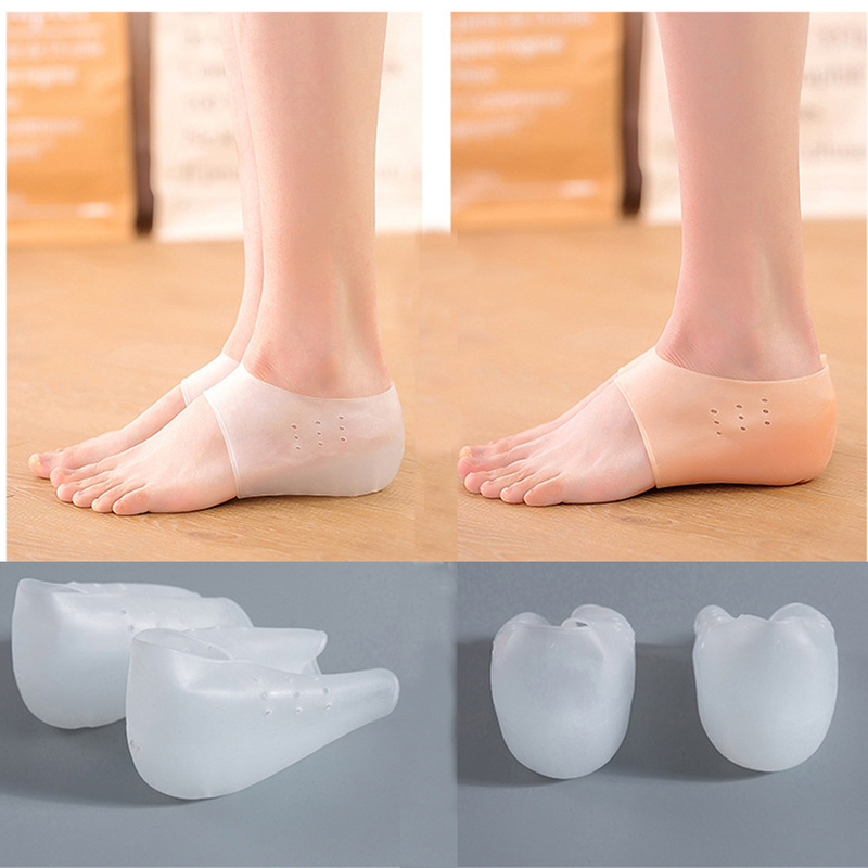 Silicone Invisible Height Increased Insoles for Shoes Men Gel Heel Cups Cushion Plantar Fasciitis Socks Foot Massager Shoe Sole 220610
