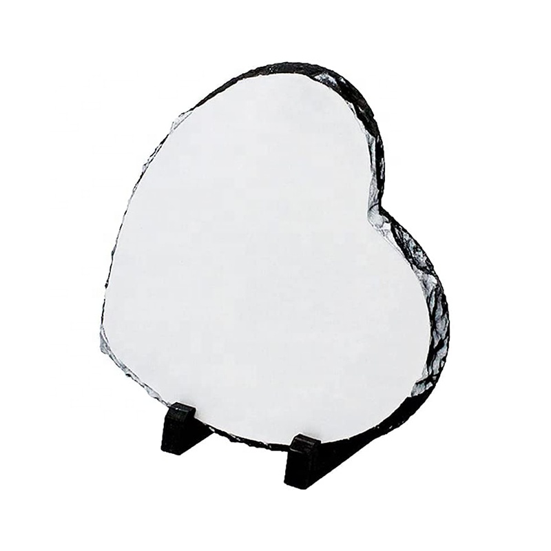 6x6 inch sublimation Blank photo slate rock plaque heart shape Heat Transfer Picture Frame Blanks