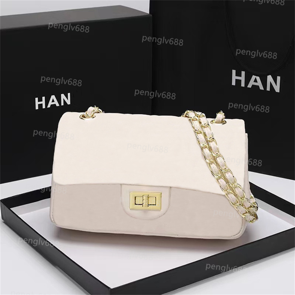 Top women's Skin Caviar leather handbag Fashion Gold Chain Flip button Purse Crossover designer handbag luxury tote, White
Top women's Skin Caviar leather handbag Fashion Gold Chain Flip button Purse Crossover designer handbag luxury tote, White