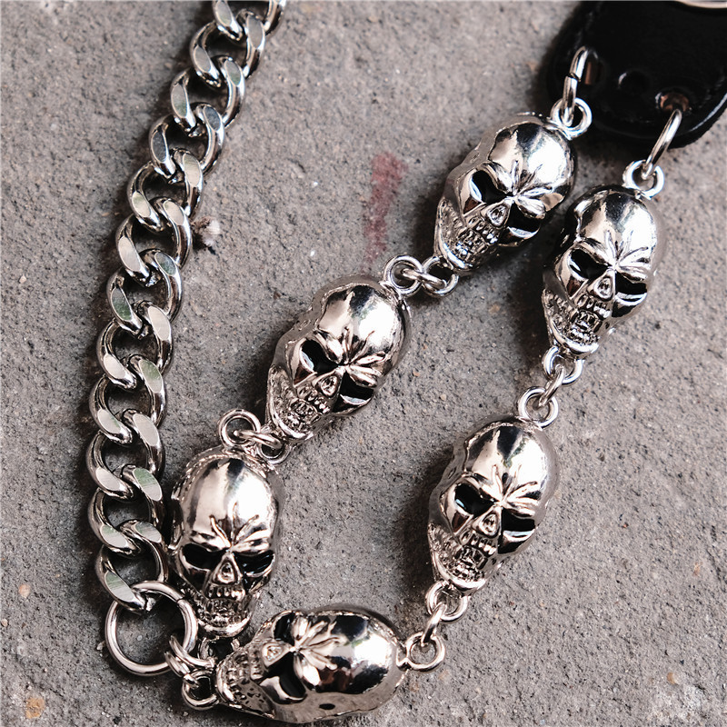 Biker Wallet Chain: Skull Charm Gothic Rock Jean Belt KeyChain for Men BL48 220516 dh910320090