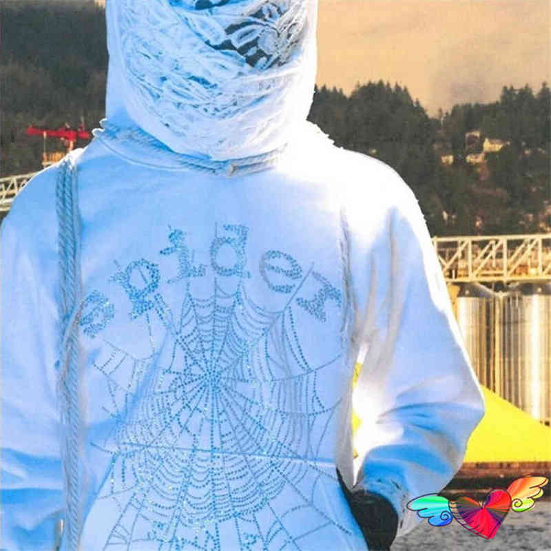 Puff Print White Men Women Web Graphic Quality Hoodie Heavy Fabric Young Thug Sweatshirts Drop Shoulder Hoodies Graphic Hoodies