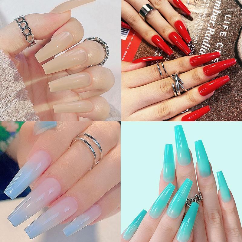 False Nails 24Pcs/Box Solid Color Acrylic Nail Art Wearable Press On Long Coffin Fake Tips With Glue Detachable Manicure Tool Prud22, 18
False Nails 24Pcs/Box Solid Color Acrylic Nail Art Wearable Press On Long Coffin Fake Tips With Glue Detachable Manicure Tool Prud22, 18