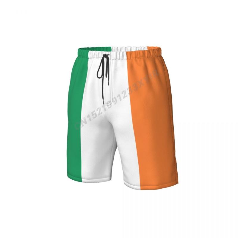 Men's Shorts Summer Men's Ireland Flag Beach Pants Surfing M-2XL Polyester Swimwear RunningMen's