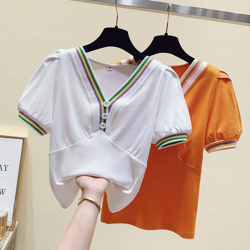Women' T-Shirt Real V-Neck Short Sleeves Tops 2022 Summer Style Fashion All-Match Crop Top, Orange
Women' T-Shirt Real V-Neck Short Sleeves Tops 2022 Summer Style Fashion All-Match Crop Top, Orange