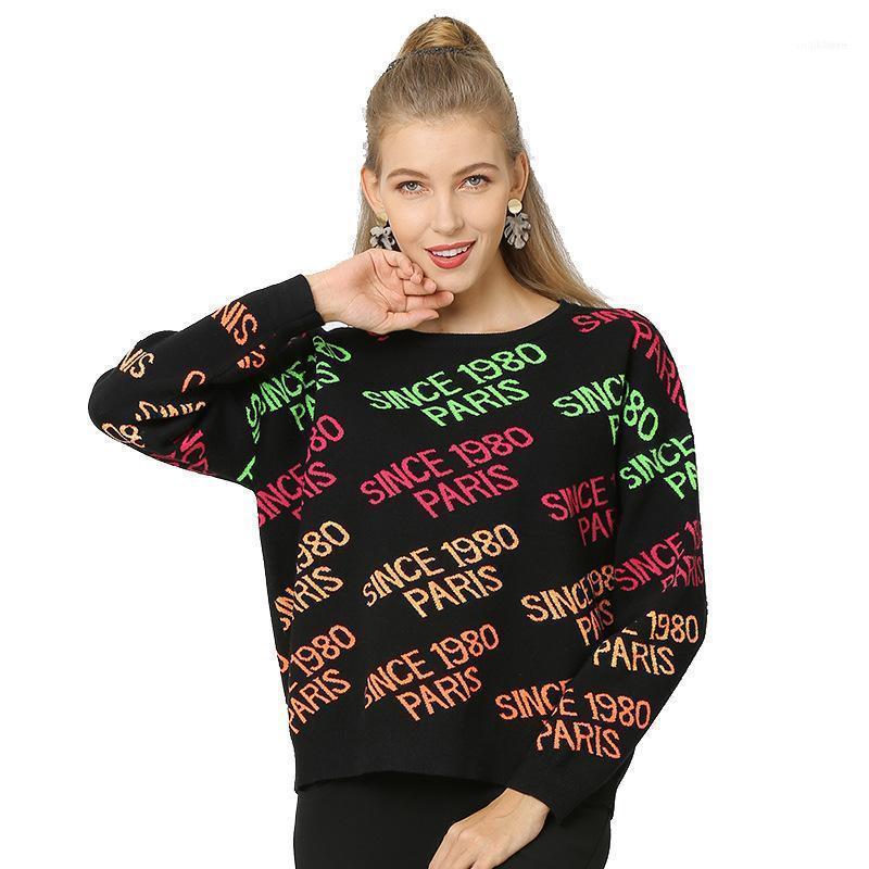 Women' Sweaters 2022 Letter Jacquard Loose Round Collar Pullover Long Sleeve Sweater Top Printing Sell Knitted, Black
Women' Sweaters 2022 Letter Jacquard Loose Round Collar Pullover Long Sleeve Sweater Top Printing Sell Knitted, Black