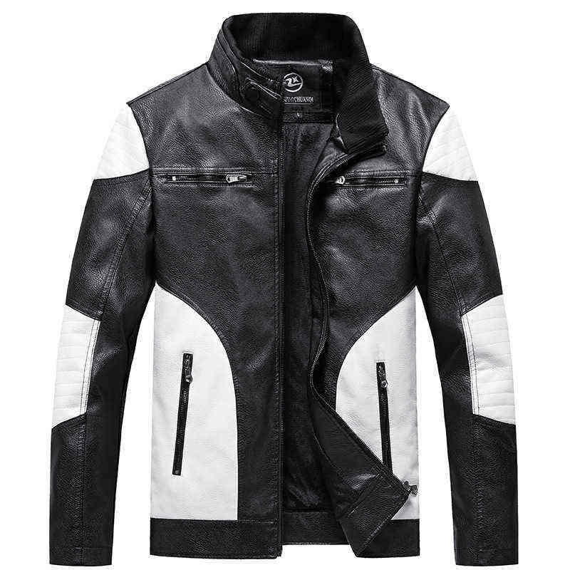 Men's PU Jackets Motorcycle Men Plus Fleece Thin Leather Coats hit color Big size slim Tops Clothing For Male T220728, Black
Men's PU Jackets Motorcycle Men Plus Fleece Thin Leather Coats hit color Big size slim Tops Clothing For Male T220728, Black