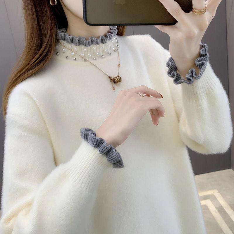 Women's Sweaters Pullover Autumn And Winter Thickening Fashile Velvet Sweater Female Fashion Trend Wild Warm Knit Bottoming ShirtWomen's, Pink
Women's Sweaters Pullover Autumn And Winter Thickening Fashile Velvet Sweater Female Fashion Trend Wild Warm Knit Bottoming ShirtWomen's, Pink
