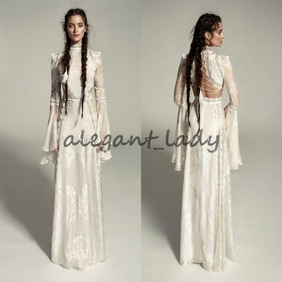 Meital Zano Great Victoria Medieval Wedding Gown with Bell Sleeves Vintage Crochet Lace High Neck Gothic Queen Wedding Dresses258S, Ivory
Meital Zano Great Victoria Medieval Wedding Gown with Bell Sleeves Vintage Crochet Lace High Neck Gothic Queen Wedding Dresses258S, Ivory