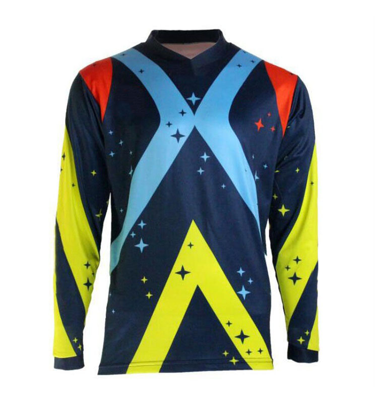 Summer motorcycle downhill Men's long-sleeved quick-drying T-shirt Mountain bike riding suit Racing off-road shirt plus size can be customized