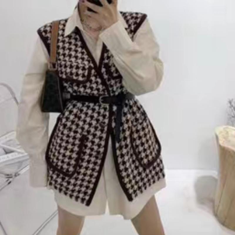Women's Tracksuits Two Piece Set Tops 2022 Autumn Design Women Long Sleeve White Blouse Shirts Loose Houndstooth Vest Pocket Waistcoat, Black
Women's Tracksuits Two Piece Set Tops 2022 Autumn Design Women Long Sleeve White Blouse Shirts Loose Houndstooth Vest Pocket Waistcoat, Black